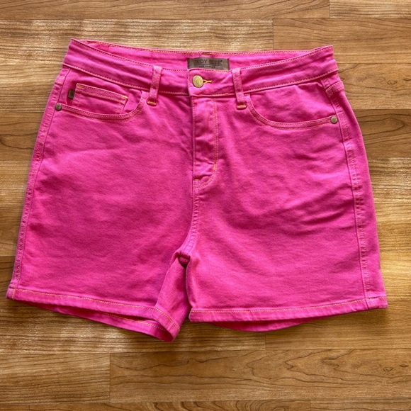 Judy Blue Pants - Judy Blue‎ Hi-Rise Garment Dyed Magenta Shorts Women's Large